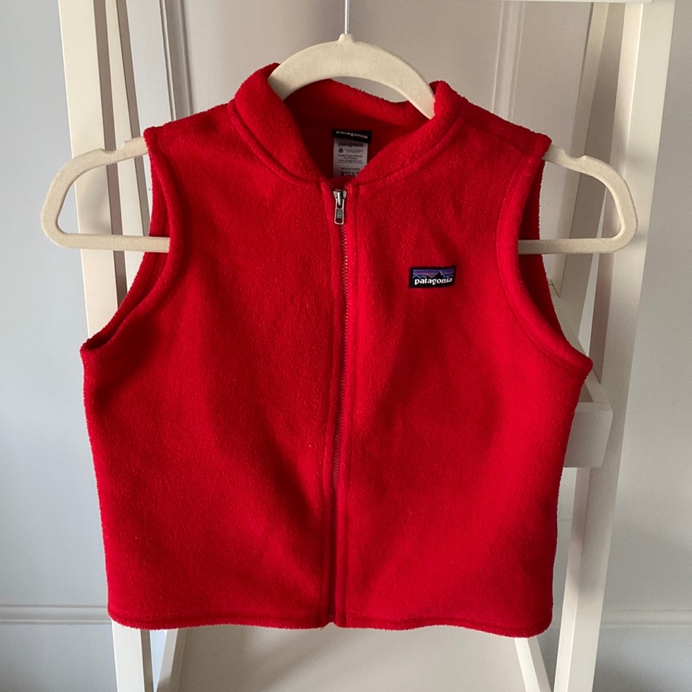 Patagonia, Kids 5T, red fleece vest